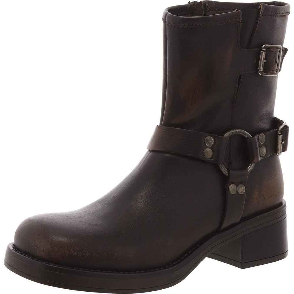 Steve Madden Women's Brixton Motorcycle Boot, Brown Distressed, 7.5